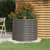 Garden Planter Powder-coated Steel 31.5"x31.5"x26.8" Gray