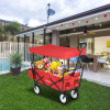 Outdoor Picnic Beach Camping Wagon Camping Cart Trolley Garden Trail Foldable Collapsible Folding Utility Cart Wagon