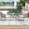 [Not allowed to sell to Wayfair]U_Style Light luxury simple style outdoor set; including 2 single chairs and 1 coffee table; suitable for outdoor; bal