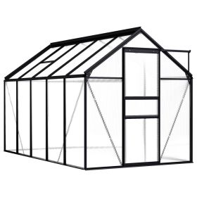 vidaXL Greenhouse Anthracite Aluminum 63.4 ftÂ¬â‰¤