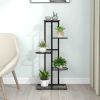 vidaXL 5-Floor Flower Stand 16.9"x8.7"x38.6" Black Metal