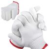 12pcs  White Labor Safe Work Protect Economical Gloves