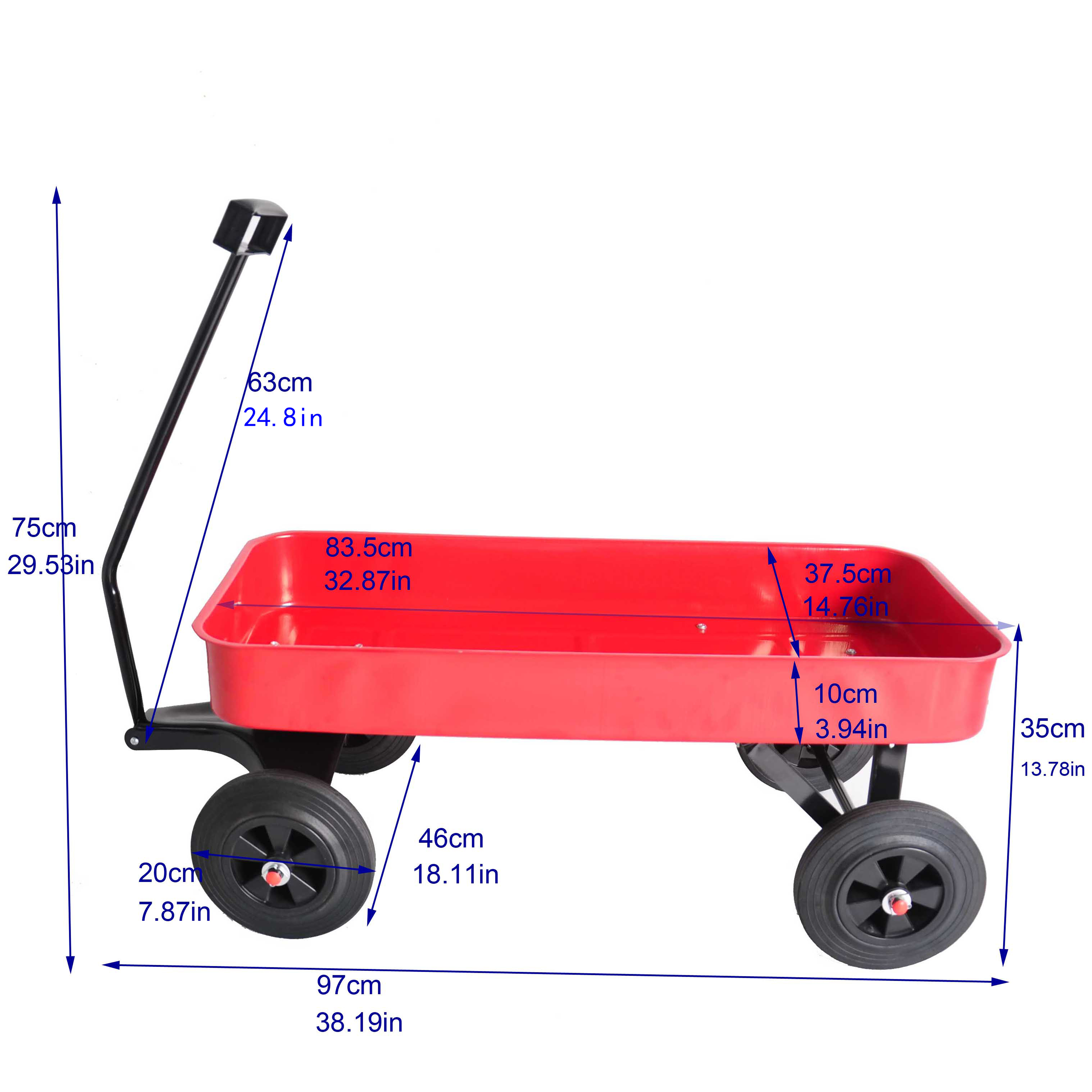 Garden cart Reuniong Railing; solid Wheels; All Terrain Cargo Wagon ...