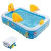 Inflatable Swimming Pool Duck Themed Kiddie Pool with Sprinkler for Age Over 3