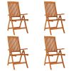 7 Piece Patio Dining Set Solid Wood Eucalyptus