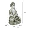 Meditating Sitting Buddha Solar Lights Outdoor Garden Patio Statue Light Decor