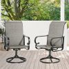 Outdoor Dining Chairs with High Back, Swivel Sling Deep Seating Padded Patio Bistro Chairs, Set of 2