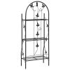 vidaXL 3-Layer Plant Rack Black 20.5"x11"x50.4" Iron