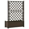 vidaXL Garden Planter with Trellis 39.4"x16.9"x55.9" PP Mocha