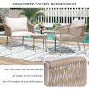 [Not allowed to sell to Wayfair]U_Style Light luxury simple style outdoor set; including 2 single chairs and 1 coffee table; suitable for outdoor; bal