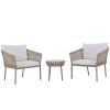 [Not allowed to sell to Wayfair]U_Style Light luxury simple style outdoor set; including 2 single chairs and 1 coffee table; suitable for outdoor; bal