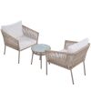 [Not allowed to sell to Wayfair]U_Style Light luxury simple style outdoor set; including 2 single chairs and 1 coffee table; suitable for outdoor; bal