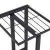 vidaXL 5-Floor Flower Stand 16.9"x8.7"x38.6" Black Metal