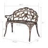 38.5" Cast Aluminum Outdoor Courtyard Decoration Park Leisure Rose Chair XH