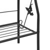 vidaXL 3-Layer Plant Rack Black 20.5"x11"x50.4" Iron