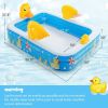 Inflatable Swimming Pool Duck Themed Kiddie Pool with Sprinkler for Age Over 3