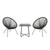 Great Deal Furniture Alexis Outdoor Woven Chair Black (set of 2)