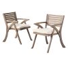 Helen Outdoor Grey Finish Acacia Wood Arm Chair (Set of 2)