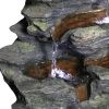 24inches Rock Outdoor Waterfall Fountain with LED Lights for Garden Decor