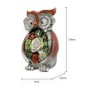 Garden Statue Owl Figurines; Solar Powered Resin Animal Sculpture with 5 Led Lights for Patio; Lawn;  Garden Decor