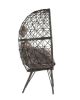 Aeven Patio Lounge Chair; Light Gray Fabric &amp; Black Wicker 45111