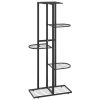 vidaXL 5-Floor Flower Stand 16.9"x8.7"x38.6" Black Metal