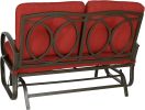 Patio Swing Glider Bench Outdoor Cushioed 2 Person Rocking Chair Garden Loveseat;  Brick Red