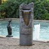 48inches Outdoor Water Foutain Rustic Decorative Water Feature for Yard Garden Patio Backyard with Light