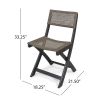 Truda Outdoor Acacia Wood Wicker Foldable Bistro Set with Chairs and Table