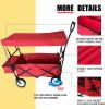 Outdoor Picnic Beach Camping Wagon Camping Cart Trolley Garden Trail Foldable Collapsible Folding Utility Cart Wagon