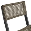 Truda Outdoor Acacia Wood Wicker Foldable Bistro Set with Chairs and Table