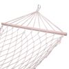 Outdoor Wood Pole Cotton Rope Hammock Garden Patio Yard Hanging Sleep Bed