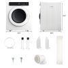 Electric Portable Clothes Dryer; Front Load Laundry Dryer with Touch Screen Panel and Stainless Steel Tub for Apartments; Dormitory; and RVs