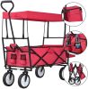 Outdoor Picnic Beach Camping Wagon Camping Cart Trolley Garden Trail Foldable Collapsible Folding Utility Cart Wagon