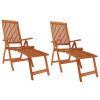 7 Piece Patio Dining Set Solid Wood Eucalyptus