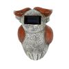 Garden Statue Owl Figurines; Solar Powered Resin Animal Sculpture with 5 Led Lights for Patio; Lawn;  Garden Decor