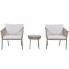 [Not allowed to sell to Wayfair]U_Style Light luxury simple style outdoor set; including 2 single chairs and 1 coffee table; suitable for outdoor; bal