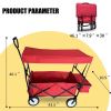 Outdoor Picnic Beach Camping Wagon Camping Cart Trolley Garden Trail Foldable Collapsible Folding Utility Cart Wagon