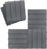 Outdoor Interlocking Flooring Tiles;  All Weather and Anti-Slip Patio Pavers;  Outdoor Four Slat Plastic Composite Interlocking Composite Decking Tile