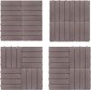 Outdoor Interlocking Flooring Tiles;  All Weather and Anti-Slip Patio Pavers;  Outdoor Four Slat Plastic Composite Interlocking Composite Decking Tile